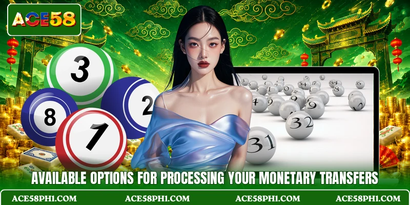 Available options for processing your monetary transfers